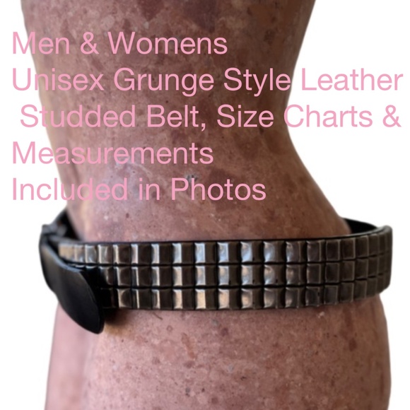 Man Made/Hand Crafted Other - Unisex Grunge Style Leather Studded Belt